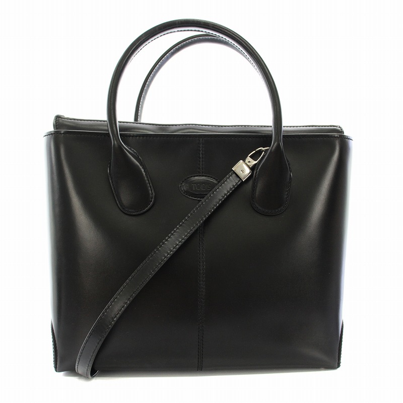 トッズ TOD'S ディーアイ ショルダーバッグ 2way レザー 黒