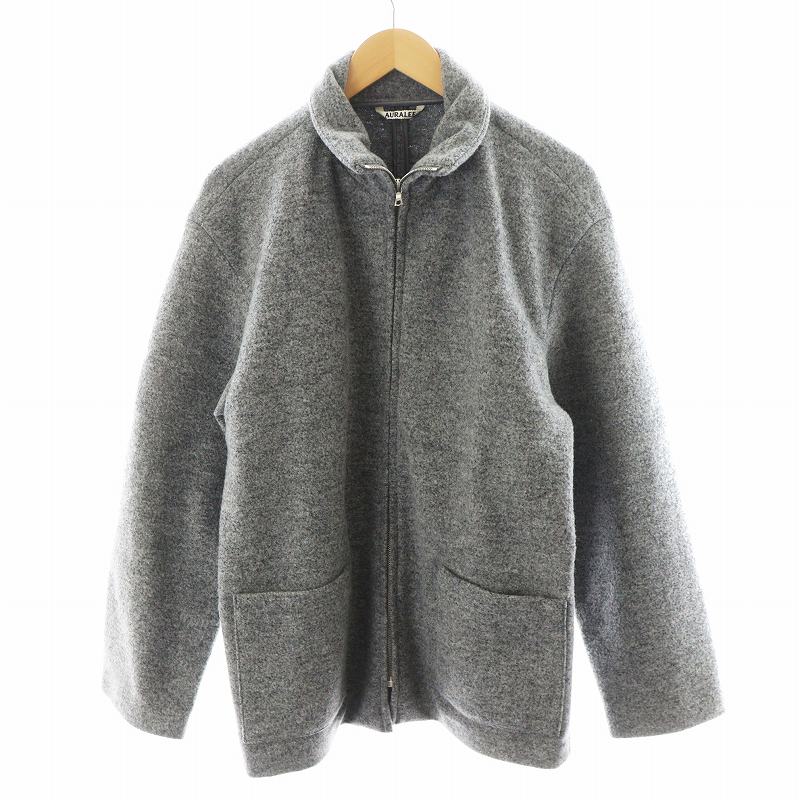 オーラリー AURALEE WOOL LING YARN MILLED JERSEY ZIP BLOUSON