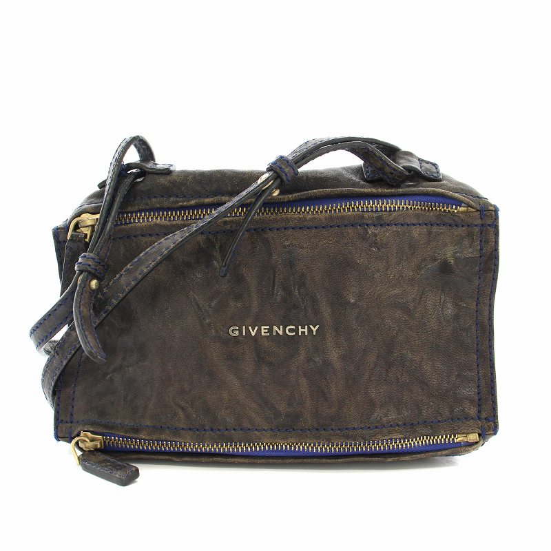 ジバンシィ GIVENCHY パンドラ PANDORA ショルダーバッグ レザー シワ 