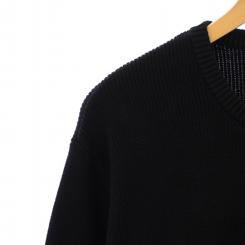 STONE  ウール　ニットセーター　腕章付き　ブラック　Mサイズ Stone Island ストーンアイランド MAGLIA ラムウール クルー