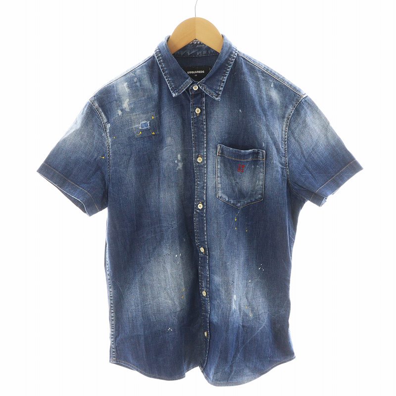 ディースクエアード デニム 44 ペイント ダメージ インディゴ スキニー  