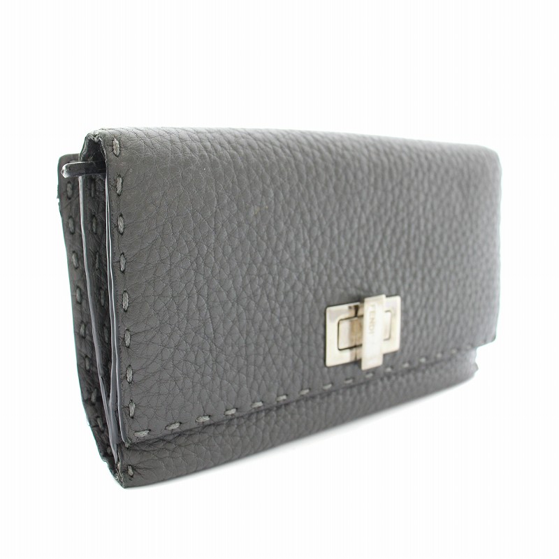 FENDI セレリア ピーカブー レギュラー グレー×ホワイト ショルダーバッグ FENDI セレリア ピーカブー レギュラー グレー×ホワイト ショルダー