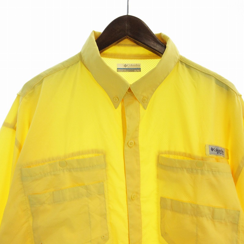 コロンビア Columbia PFG フィッシングシャツ ナイロン XL 黄 イエロー