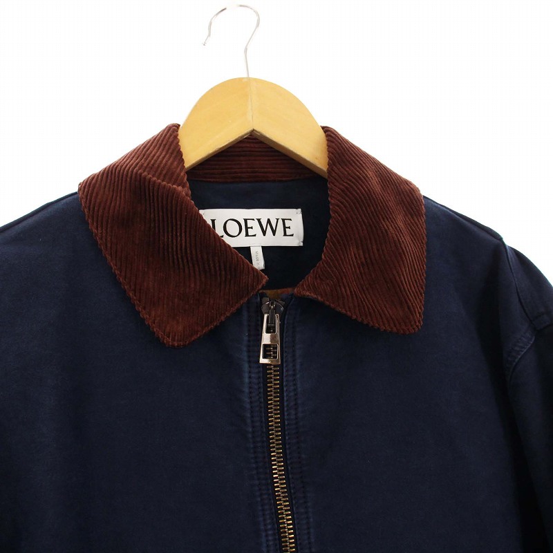 ロエベ　ジャケット　未使用 ロエベ LOEWE コーデュロイトリムジャケット ステンカラー
