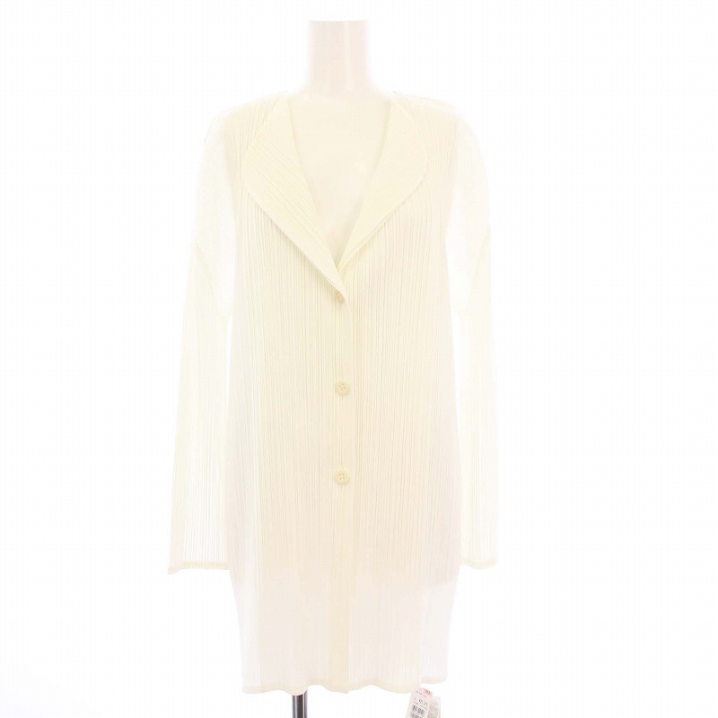 PLEATS PLEASE 長袖 カーディガン アイボリー レディース プリーツプリーズ PLEATS PLEASE イッセイミヤケ プリーツ