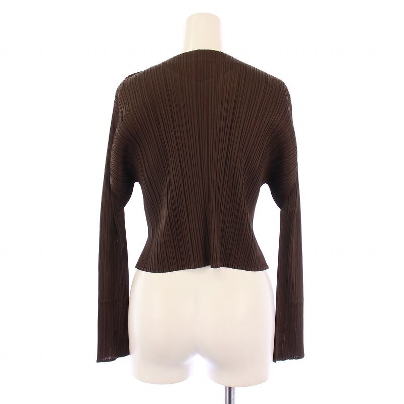 PLEATS PLEASE ブラックカーディガン 長袖 秋冬物 プリーツプリーズ PLEATS PLEASE イッセイミヤケ カーディガン