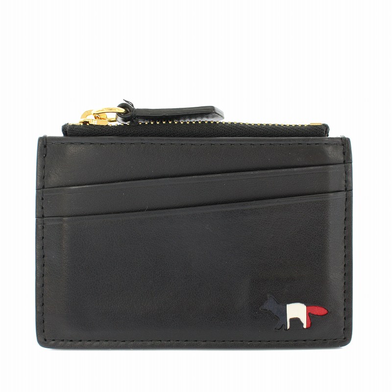 メゾンキツネ MAISON KITSUNE フォックスロゴレザーカードホルダー
