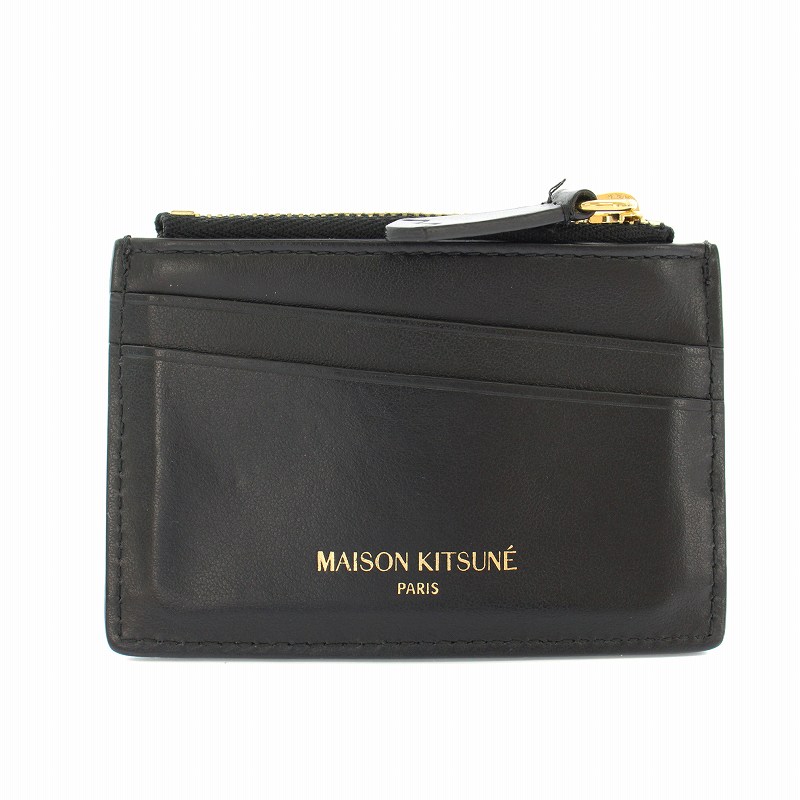 メゾンキツネ MAISON KITSUNE フォックスロゴレザーカードホルダー