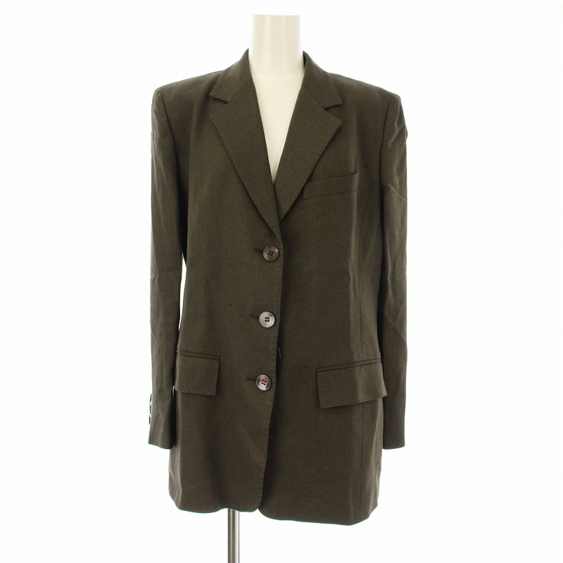 マックスマーラ MAX MARA テーラードジャケット シングル 42 カーキ