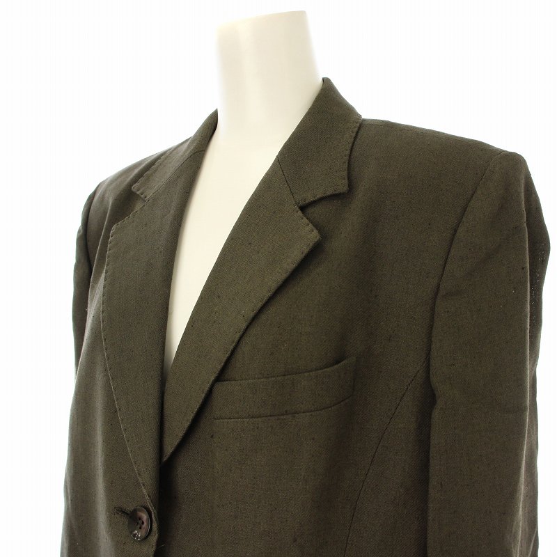 マックスマーラ MAX MARA テーラードジャケット シングル 42 カーキ