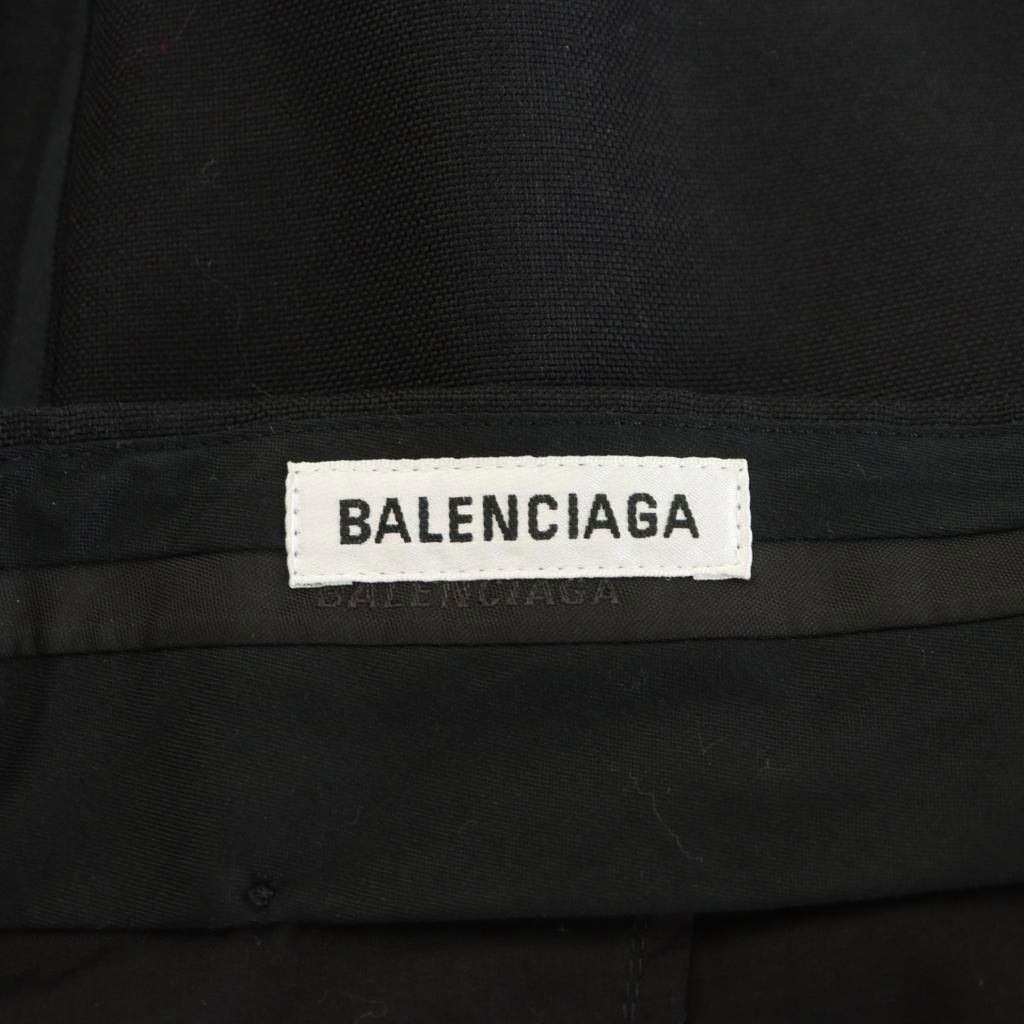 バレンシアガ BALENCIAGA 台形スカート カットオフ ミニ丈 ウール