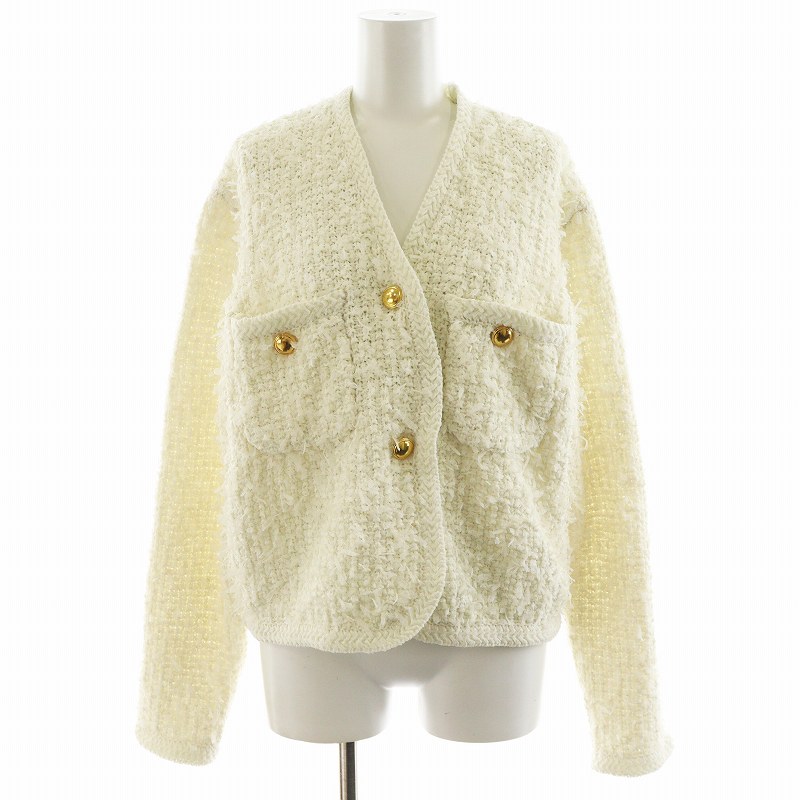 未使用品 ミラオーウェン Mila Owen 25SS ニットツイードショート