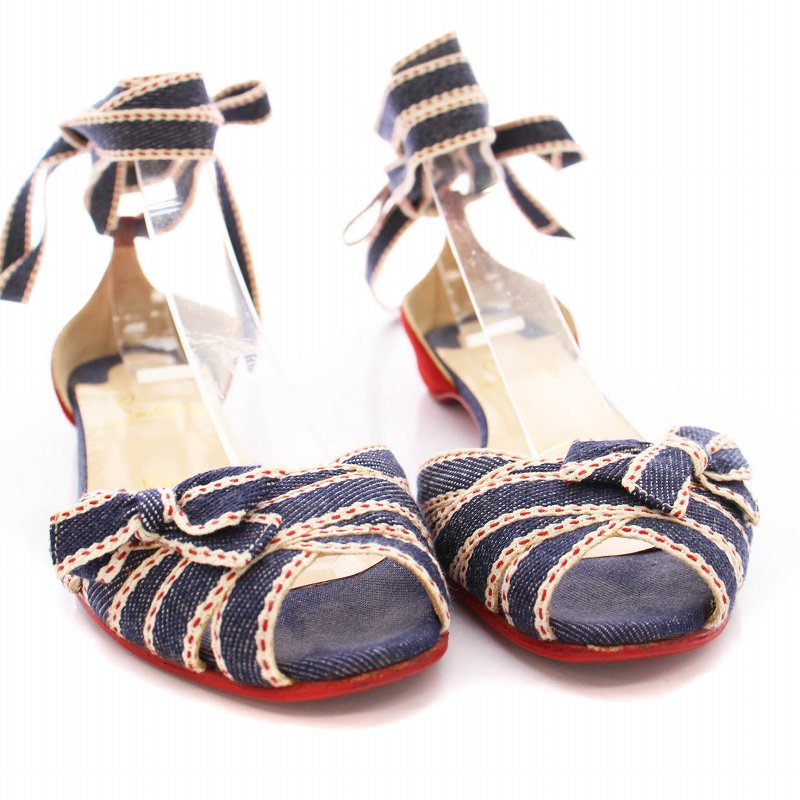 Christian Louboutin 赤リボン付きサンダル38 Sporty Kate - 100 mm Pumps - Vog patent leather - Loubi