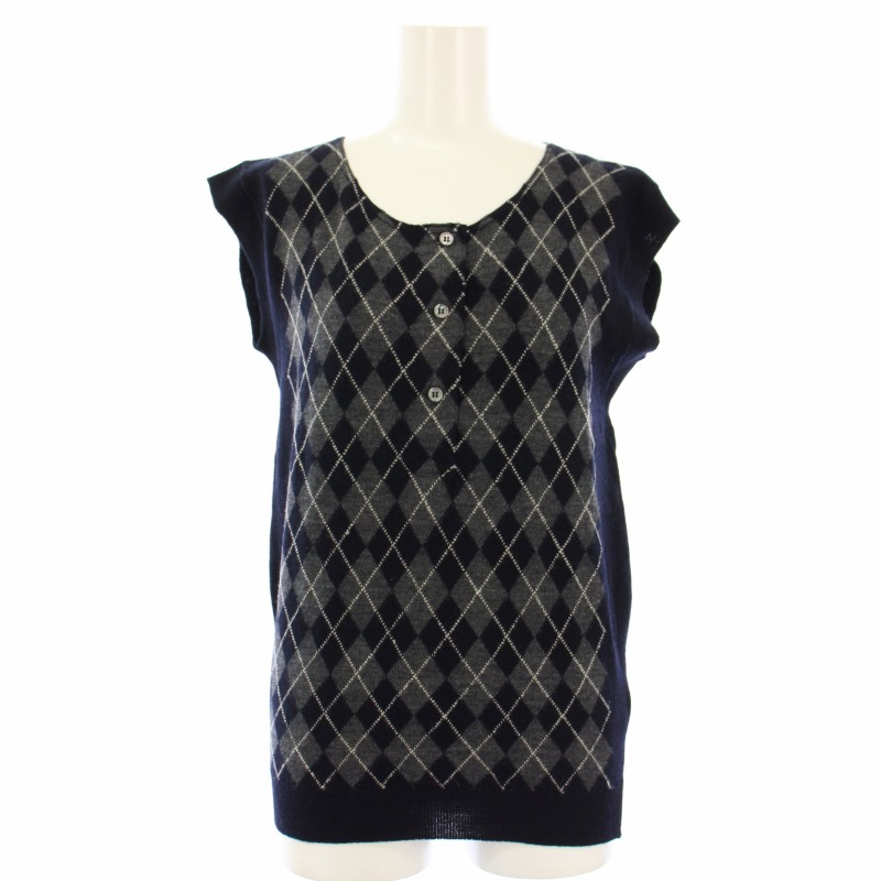 マーガレットハウエル MARGARET HOWELL ベスト ニット アーガイル柄 8