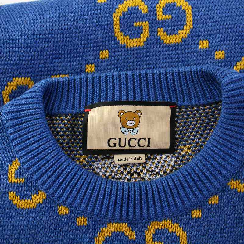 GUCCI クマ刺繍 レインボーストライプ ニットセーター GUCCI クマ刺繍 レインボーストライプ ニットセーター
