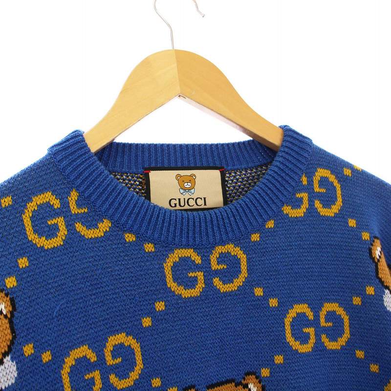 人気モデル GUCCI×KAI グッチ ニット セーター テディベア GG柄 S グッチ GUCCI EXO KAI ジャガードニット セーター ティディベア