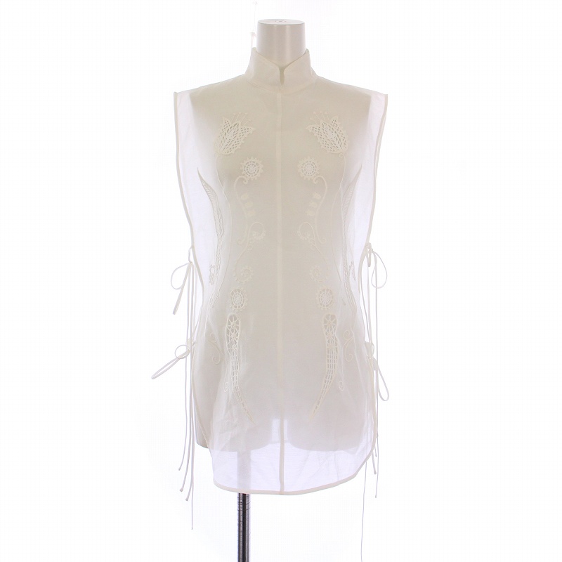 mame kurogouchi ホワイト　シアー刺繍ベスト　サイズ1 新品Mame Kurogouchi シアー刺繍ベスト ホワイト - メルカリ