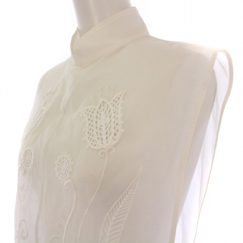 マメクロゴウチ　Sheer Embroidery Vest - white レディース】Sheer Embroidery Vest | Mame Kurogouchi(マメ