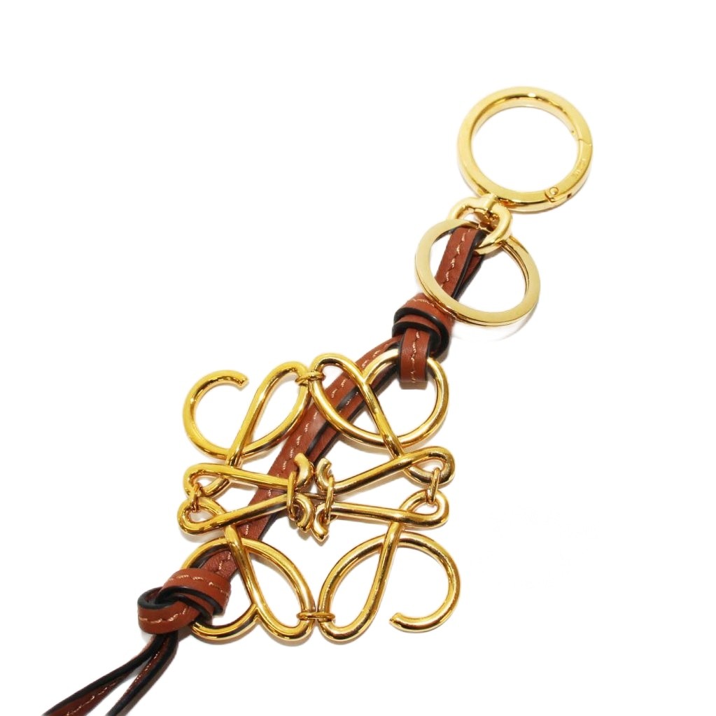 LOEWE ゴールド キーホルダー ロエベ LOEWE アナグラム キーリング チャーム ゴールド金具