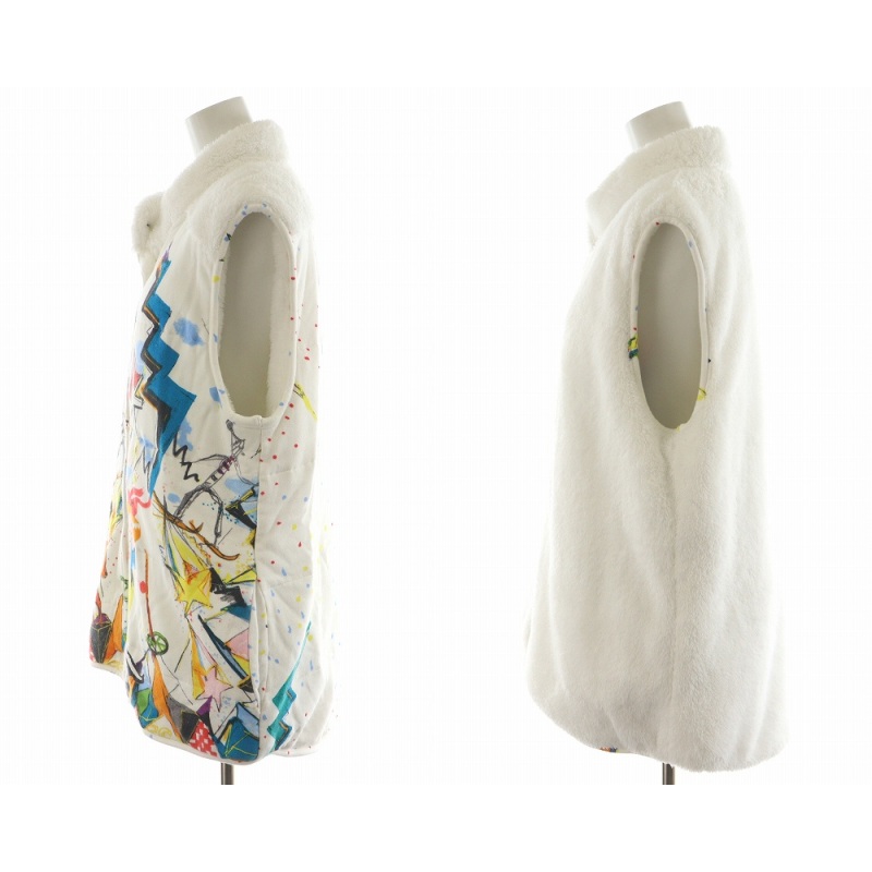 ツモリチサト TSUMORI CHISATO SLEEP ベスト リバーシブル フリース L 白 ホワイト URW133 /AN34 レディース ツモリチサト TSUMORI CHISATO SLEEP ベスト リバーシブル