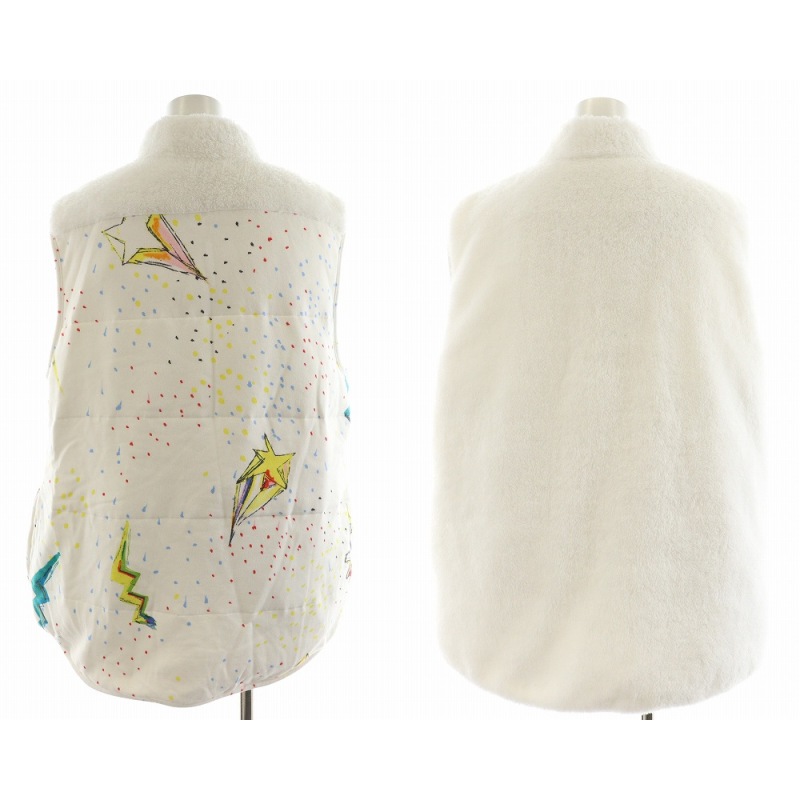 ツモリチサト TSUMORI CHISATO SLEEP ベスト リバーシブル フリース L 白 ホワイト URW133 /AN34 レディース ツモリチサト TSUMORI CHISATO SLEEP ベスト リバーシブル