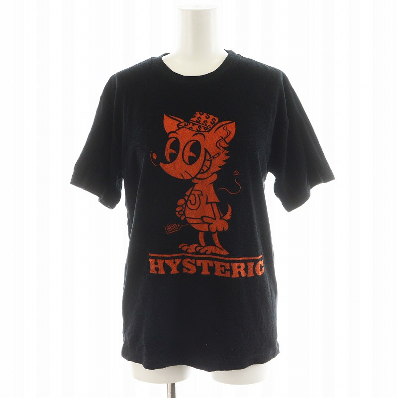 ヒステリックグラマー HYSTERIC GLAMOUR HEY JOEY pt T-SH Tシャツ カットソー 半袖 ロゴ XS オレンジ 黒 02172CT09 ヒステリックグラマー HYSTERIC GLAMOUR HEY JOEY pt T-SH T