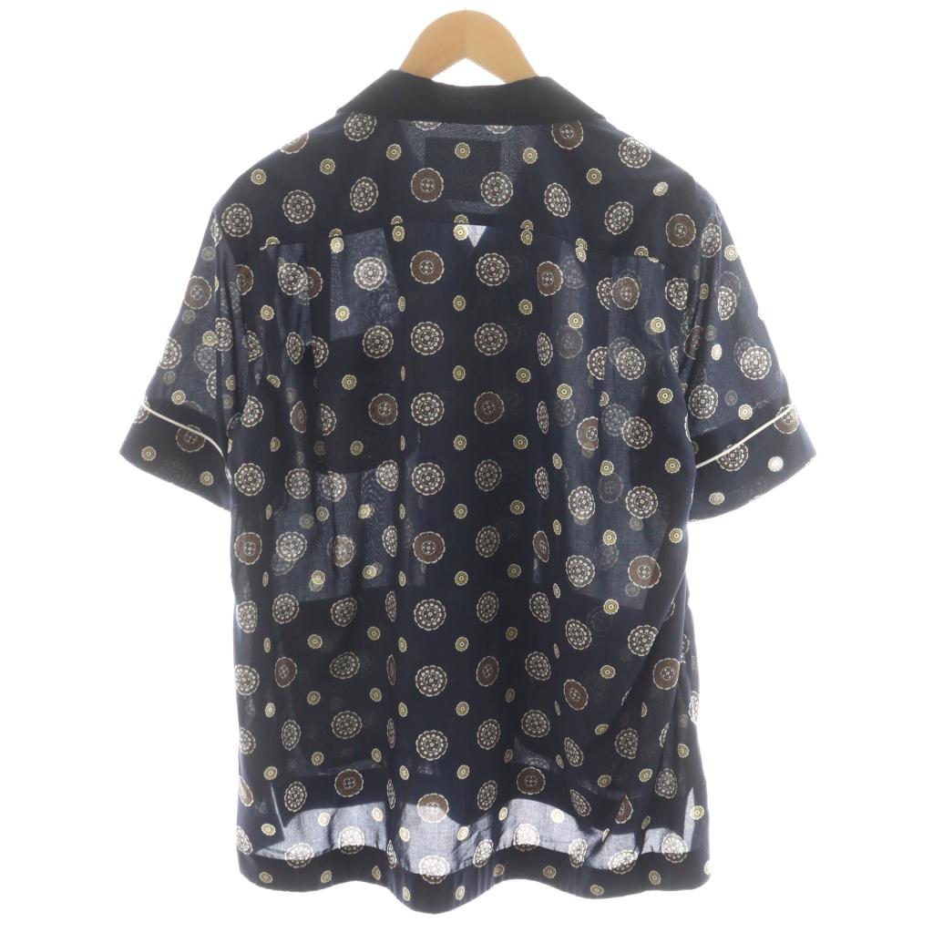 〖kokoさま〗 サカイ sacai 21ss Komon Print Shirt シャツ 半袖 総柄 1 紺