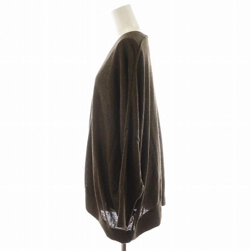 ミューズ ドゥーズィエム クラス MUSE de Deuxieme Classe 21SS URBAN Vネック プルオーバー ニット カットソー 長袖 麻 リネン 茶 ミューズ ドゥーズィエム クラス MUSE de Deuxieme Classe 21SS