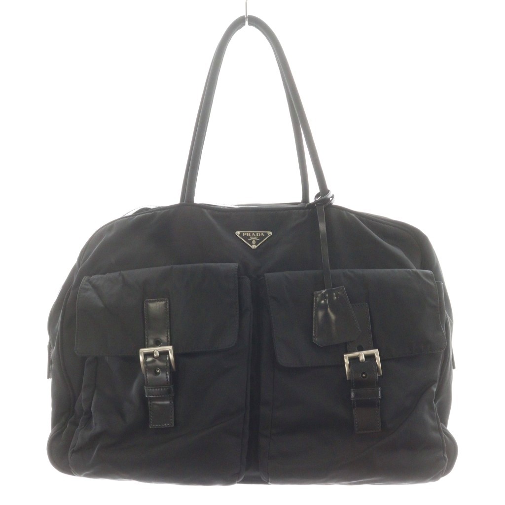 プラダ PRADA 三角プレート トライアングルロゴ ボストンバッグ