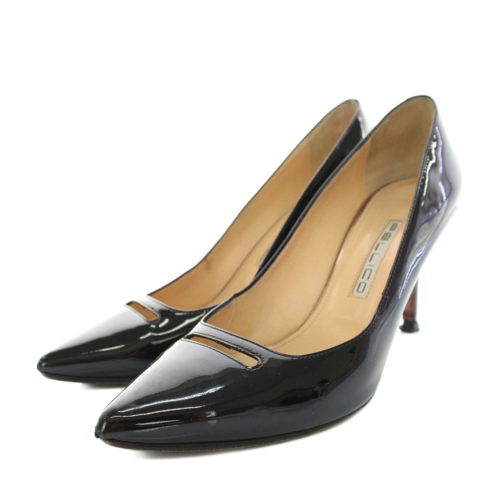 34 ファッション PELLICO 黒 ポインテッドトゥ パンプス