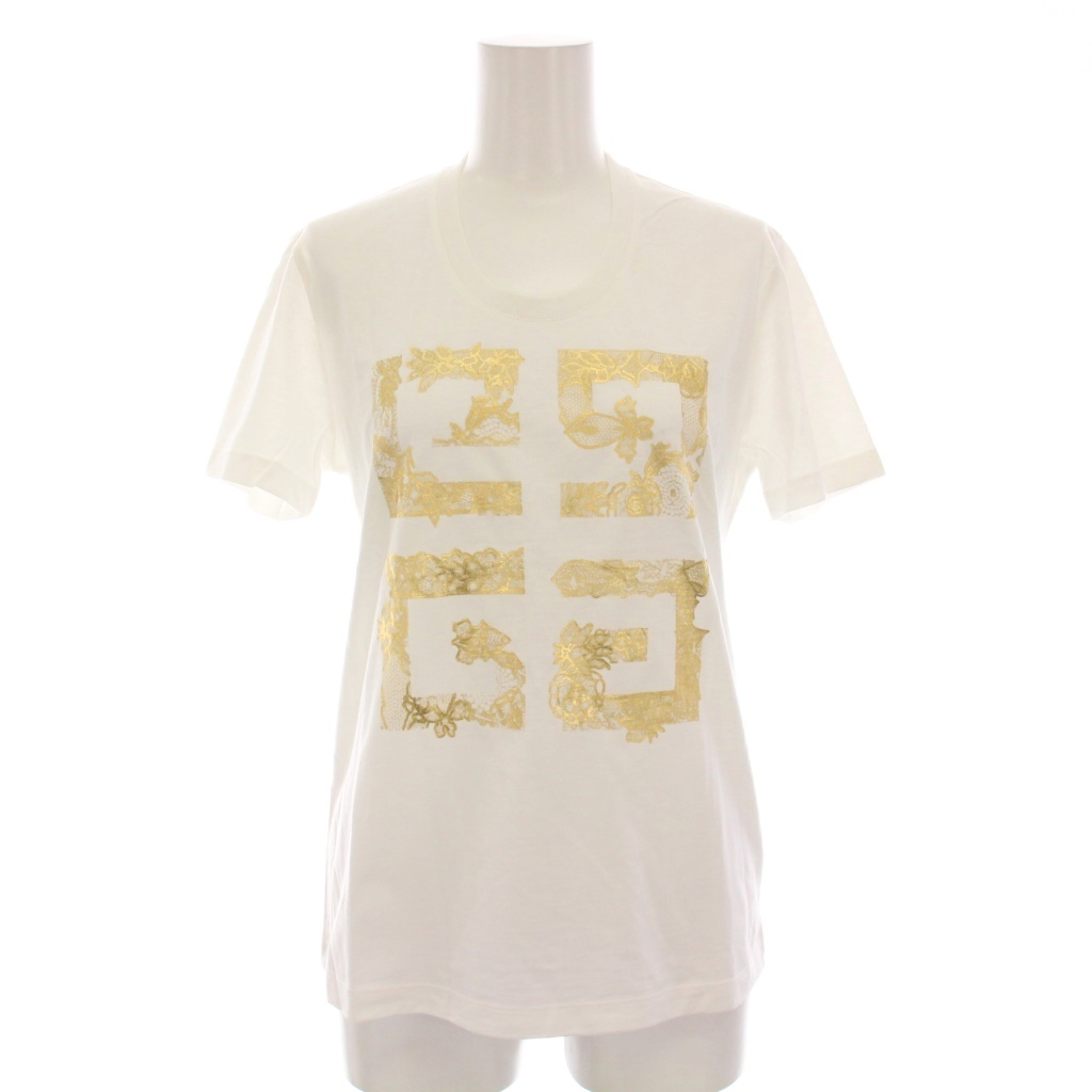 ジバンシィ GIVENCHY 4G Tシャツ カットソー ロゴ プリント 半袖 S 白 