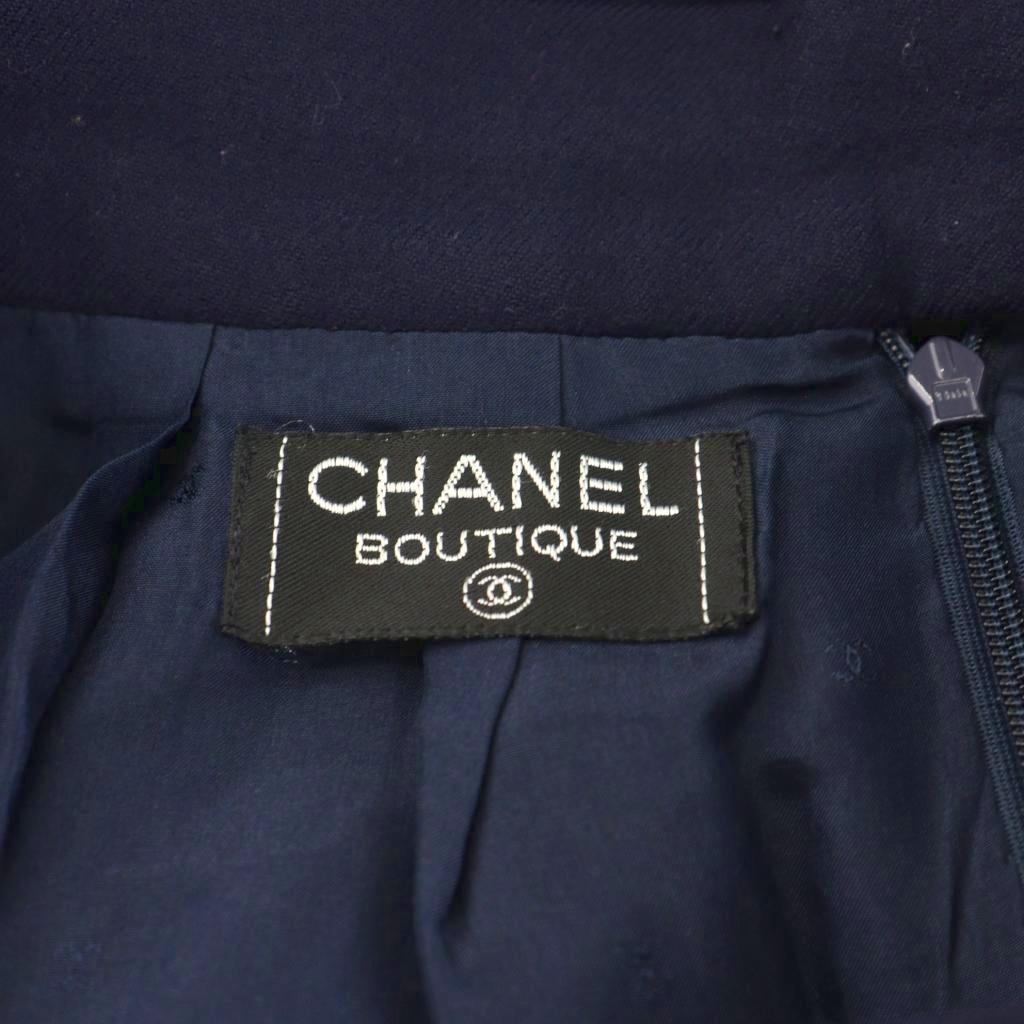 【中古】シャネル CHANEL BOUTIQUE タイトスカート ひざ丈 紺 ネイビー /AN19 レディース シャネル CHANEL BOUTIQUE タイトスカート ひざ丈 紺 ネイビー /AN19