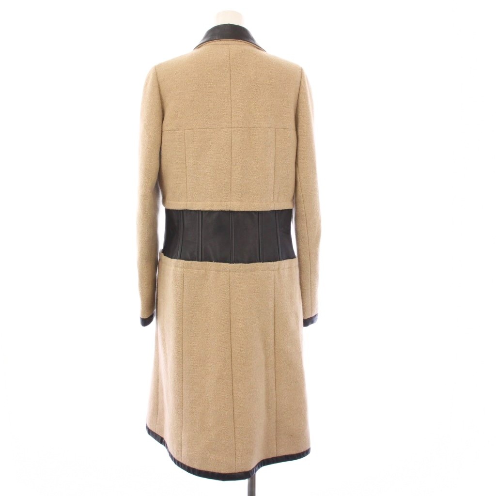 極美品】CHANEL シャネル ノーカラー ロングコート 金ボタン 花柄 36