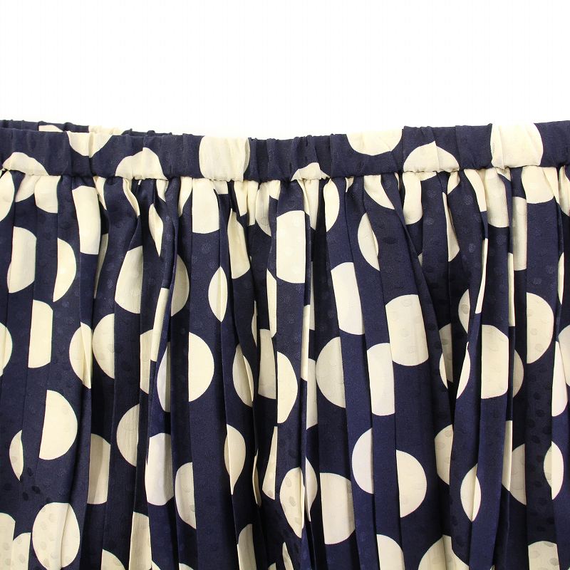 ドゥロワー Drawer ドットプリーツスカート フレア マキシ ロング