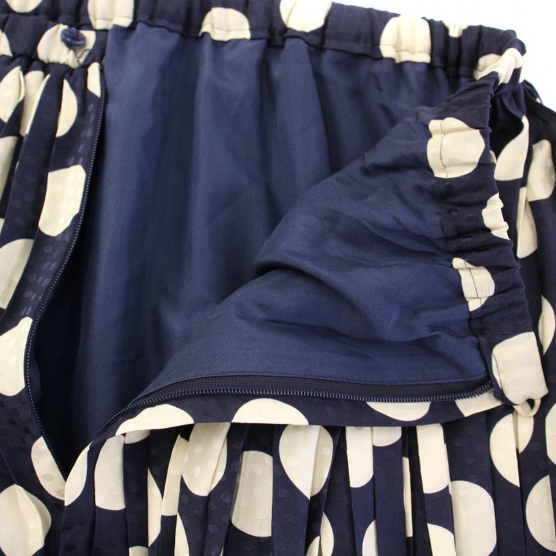 ドゥロワー Drawer ドットプリーツスカート フレア マキシ ロング