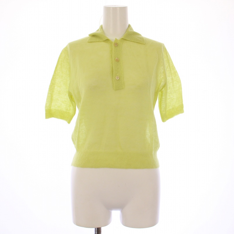 オーラリー AURALEE 25SS KID MOHAIR SHEER KNIT POLO キッドモヘア 