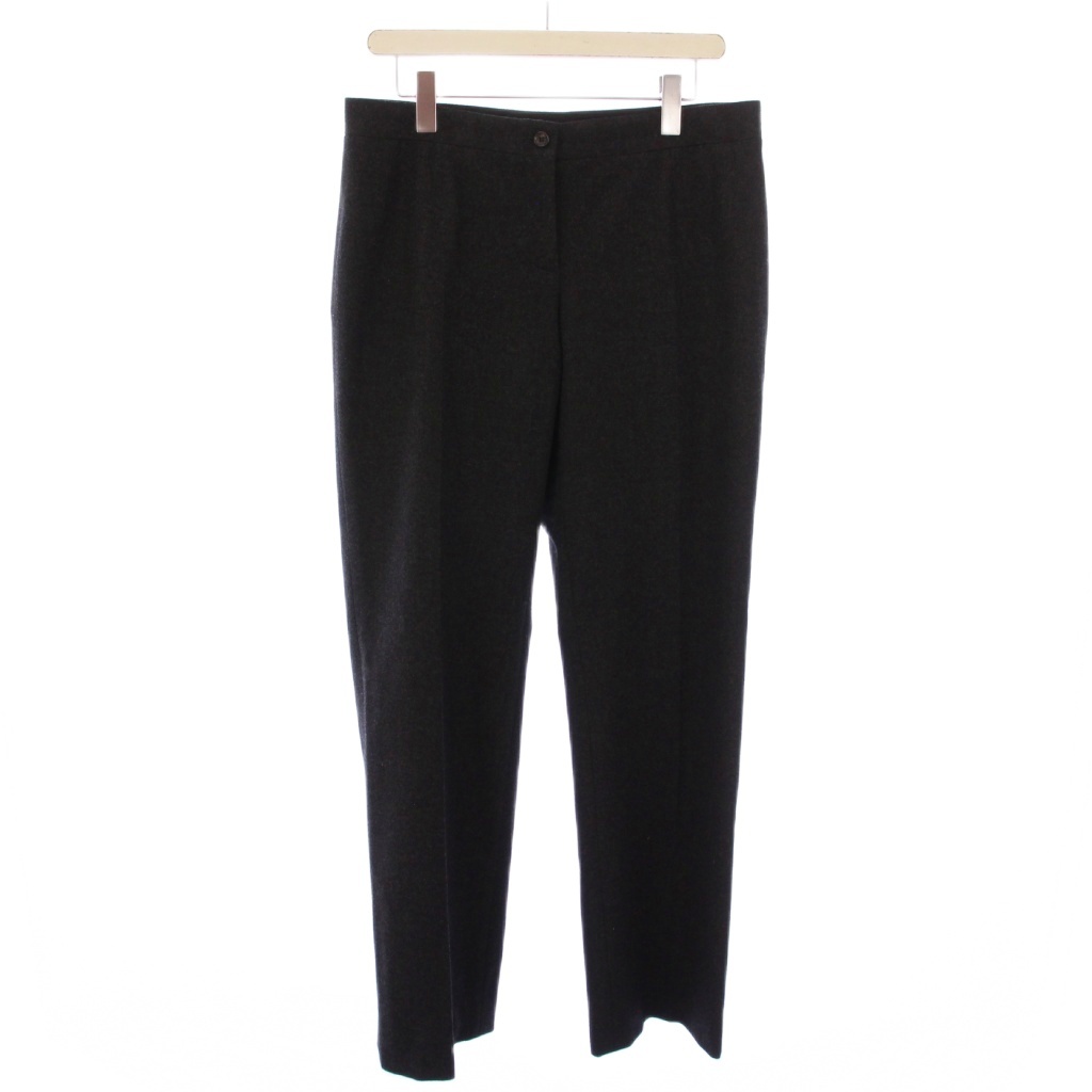 【中古】セリーヌ CELINE スラックスパンツ ジップフライ ストレート ウール 42 チャコールグレー /BB レディース セリーヌ CELINE スラックスパンツ ジップフライ ストレート ウール 42