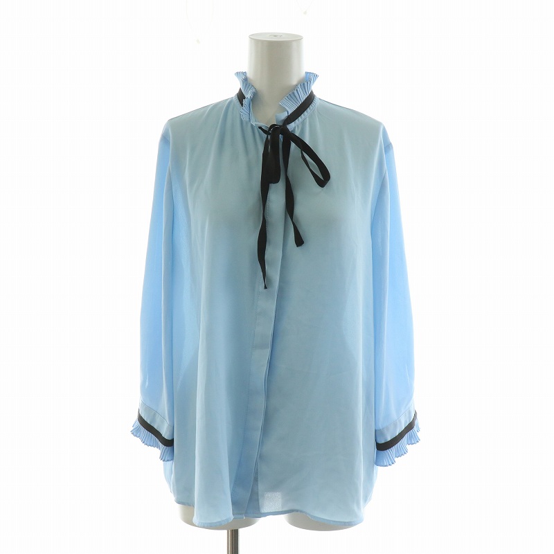 BLENHEIM ライトブルー プリーツシャツ XS BLENHEIM ライトブルー プリーツシャツ XS BLENHEIM ライト
