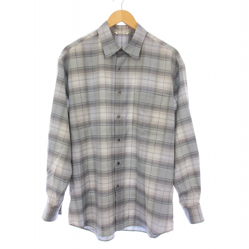 オーラリー AURALEE SUPER LIGHT WOOL CHECK SHIRT スーパーライト 