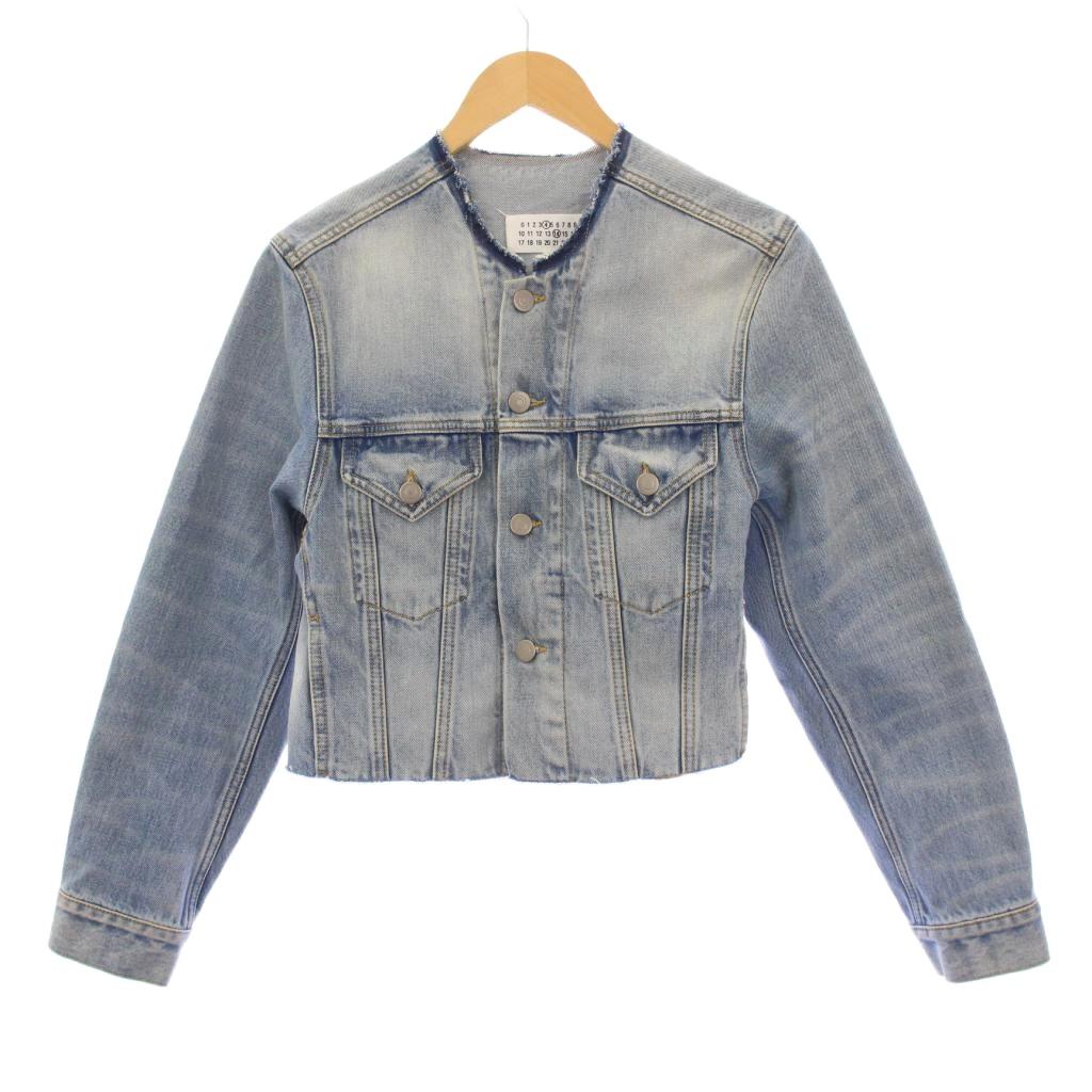【新品タグ付き】sheller シェリエ シルバーデニムクロップドジャケット メゾンマルジェラ Maison Margiela クロップドカラーレスデニム