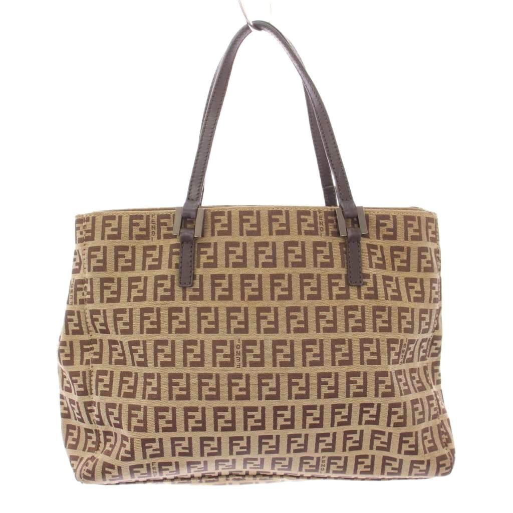 フェンディ FENDI ズッキーノ ズッカ柄 FF ハンドバッグ キャンバス 
