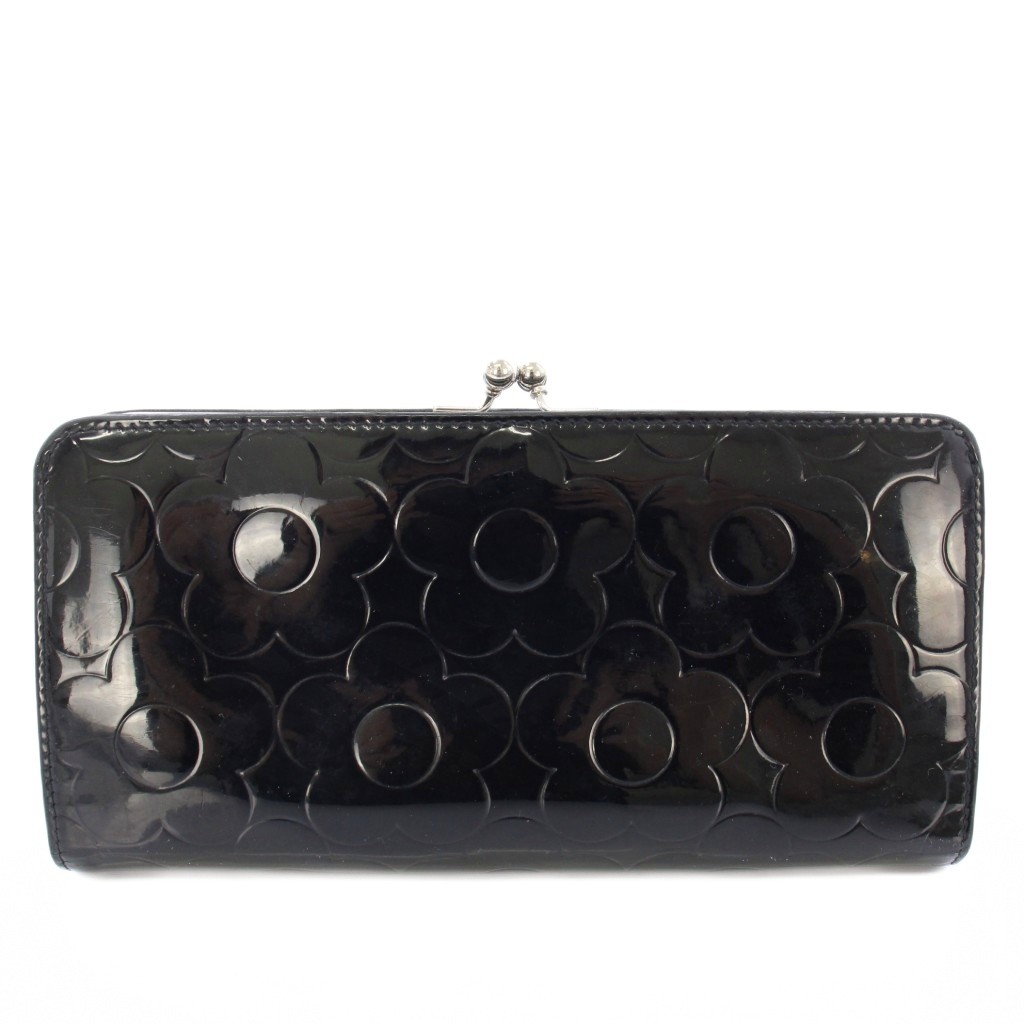 美品　MARY QUANT マリークワント エナメル　折り財布　箱付き MARY QUANT マリークワント マリクワ 財布 ウォレット ミニ
