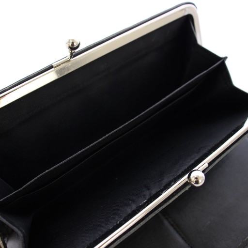 極美品　MARY QUANT ブラックレザーがま口財布 極美品 MARY QUANT ブラックレザーがま口財布 - メルカリ