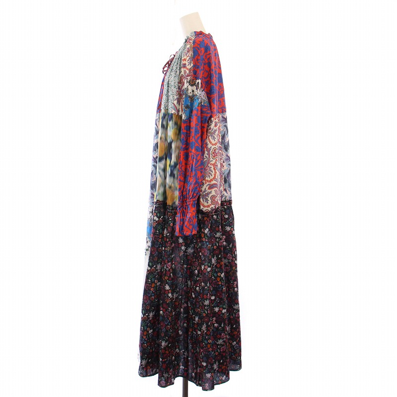 ワンピース ameri LIBERTY PATCHWORK BLK DRESS ameri LIBERTY PATCHWORK BLK DRESS