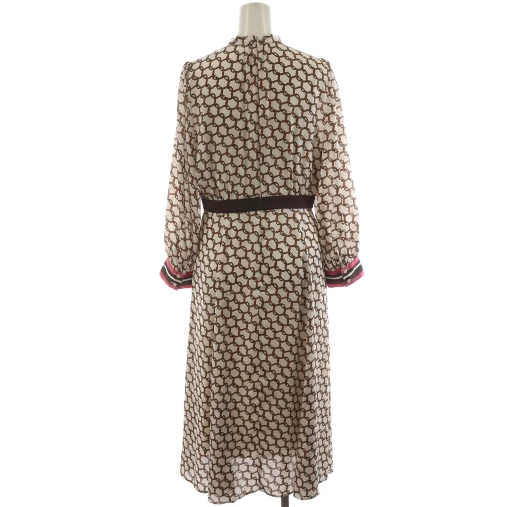 anayi大人気即完売ベルトパターンプリント ANAYI アナイ ボウタイ ベルトパターンプリント 総柄 シャツ Mサイズ ブラウス