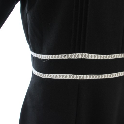 セルフォード CELFORD レース切替ワンピース 長袖 38 ロング 黒