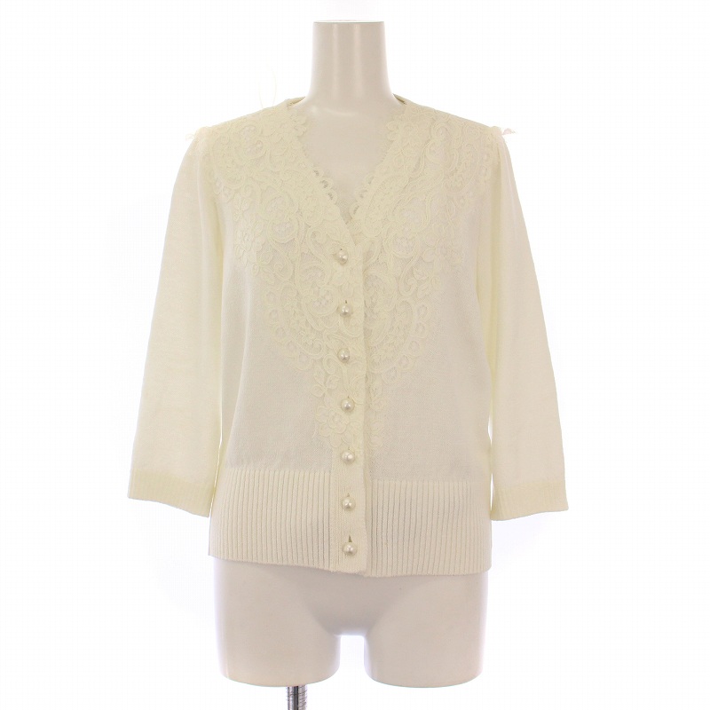 未使用品 ルネ Rene エンブロイダリーレースカーディガン サマーニット  