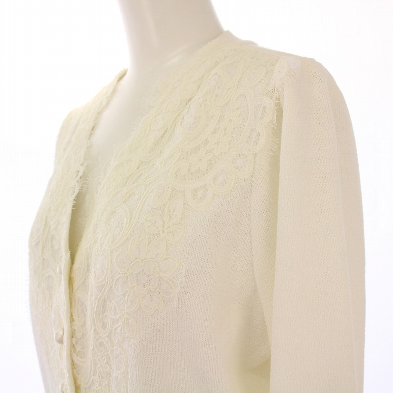 未使用品 ルネ Rene エンブロイダリーレースカーディガン サマーニット  