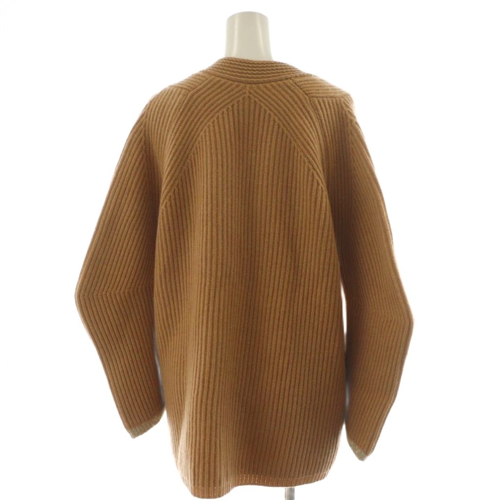 ドゥロワー Drawer 20AW 7G畦編みVネックカーディガン ウール カシミヤ  