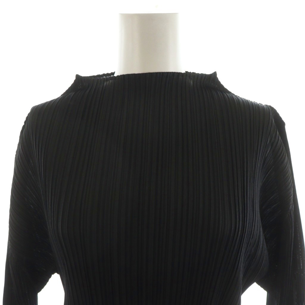 【未使用美品】プリーツプリーズ　ブラック長袖トップス 未使用品 プリーツプリーズ PLEATS PLEASE イッセイミヤケ 25SS